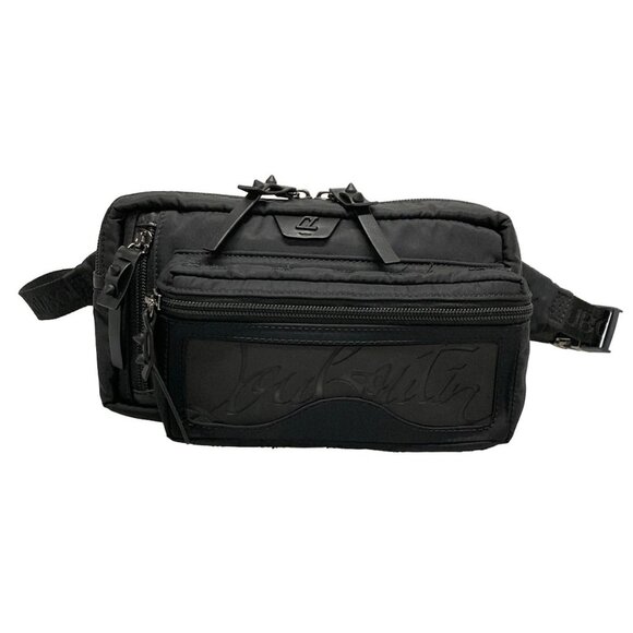 Auth CHRISTIAN LOUBOUTIN Black Nylon Bum Bag - Picture 1 of 16